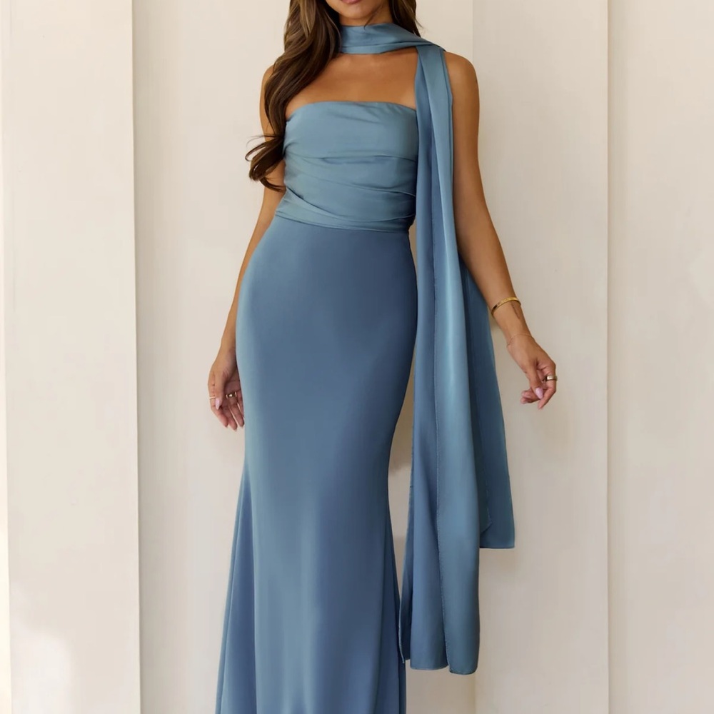 Hello Molly Elegant Blue Evening Gown